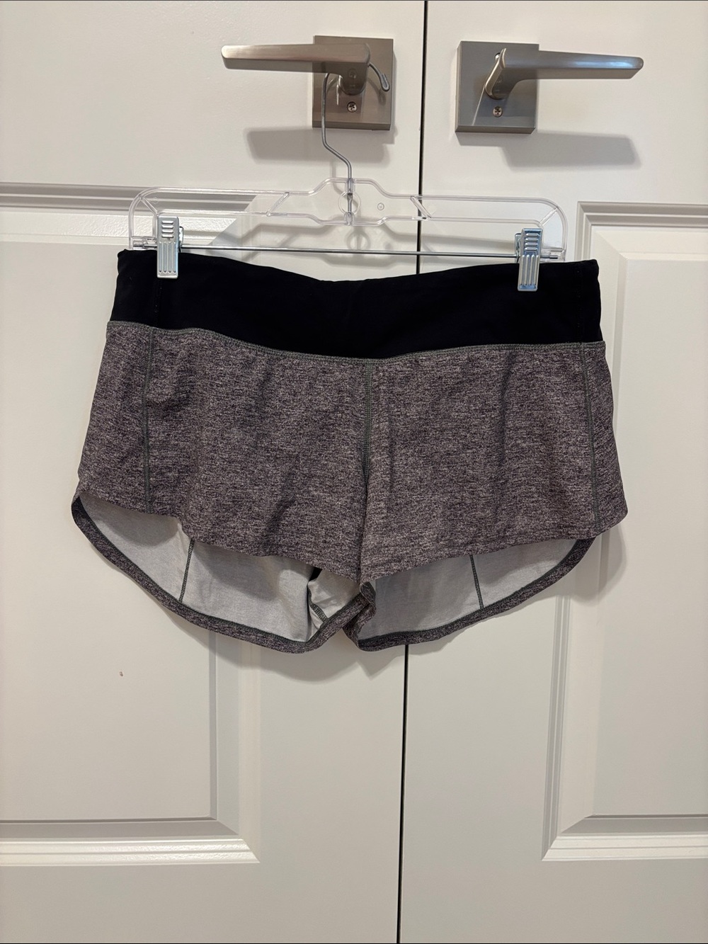 lululemon athletica Black Waistband Heather Gray Athletic Shorts